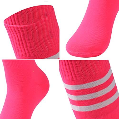 saounisi Unisex Tube Socks Stripe,2 Pairs Knee High Football Soccer Volleyball Baseball Cheerleading Team Socks