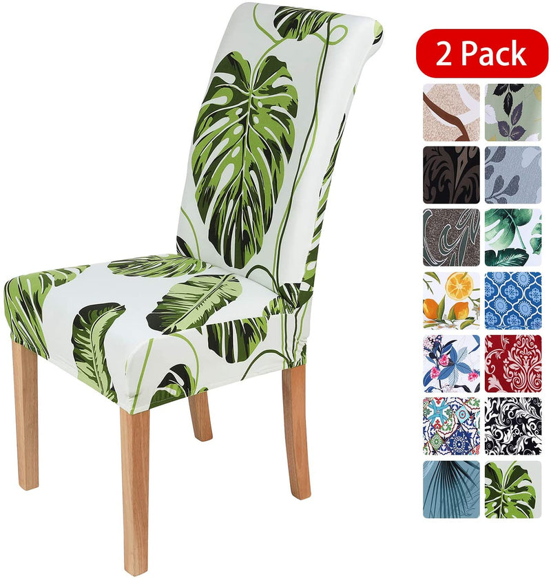 smiry Stretch Printed Dining Chair Covers, Spandex Removable Washable Dining Chair Protector Slipcovers for Home, Kitchen, Party, Restaurant - Set of 6, Black Baroque