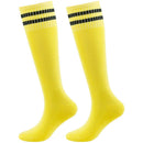 Youth Soccer Socks Fasoar Teens Knee High Football Socks Long Striped Rugby Tube Socks 2/6/10 Pairs