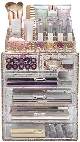 Sorbus Acrylic Cosmetic Makeup and Jewelry Storage Case Display-Spacious Design-for Bathroom, Dresser, Vanity and Countertop (4 Large, 2 Small Drawers, Clear)