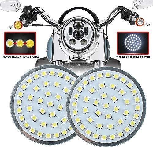 Motorcycle LED Light 2" 50mm Bullet Style LED Turn Signals Pannel For Motor bike Sporter Softail Touring (1157 base-1)