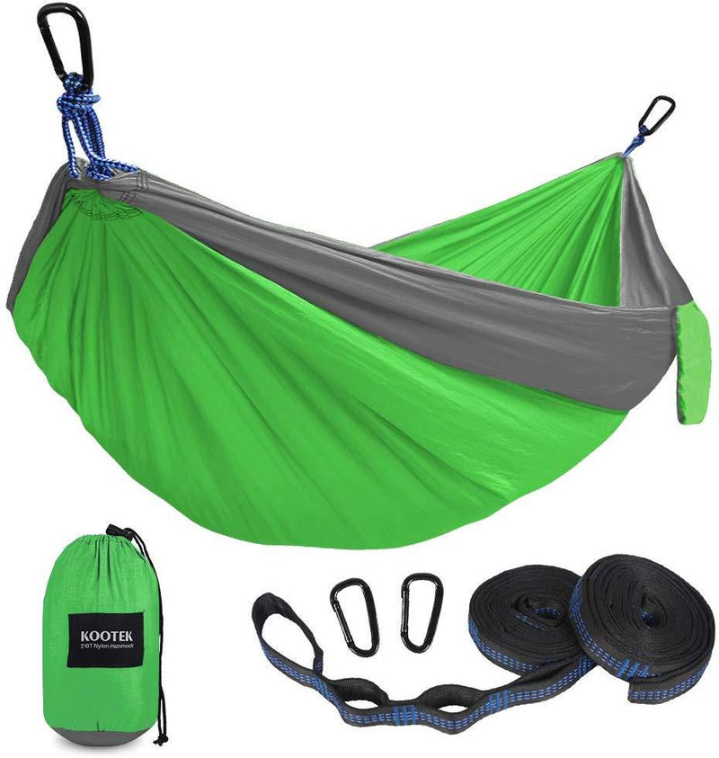 Kootek Camping Hammock Double & Single Portable Hammocks with 2 Tree Straps, Lightweight Nylon Parachute Hammocks for Backpacking, Travel, Beach, Backyard, Patio, Hiking