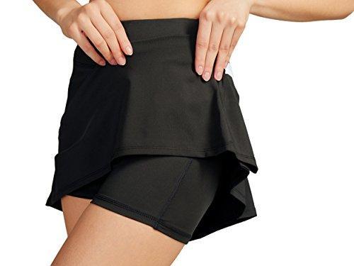 Cityoung Women's Casual Pleated Tennis Golf Skirt with Underneath Shorts Running Skorts