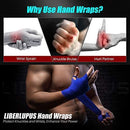 Liberlupus Boxing Hand Wraps for Men & Women, 120 & 180 Inches Wraps for Boxing Gloves, Handwraps with Hand & Wrist Support for Boxing Kickboxing Muay Thai MMA