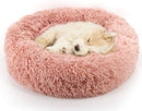 Nest 9 Donut Dog Cat Bed, Soft Plush Pet Cushion, Anti-Slip Machine Washable Self-Warming Pet Bed - Improved Sleep for Cats Small Medium Dogs (Multiple Sizes)