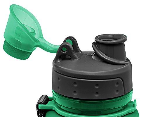 Nomader Collapsible Water Bottle - Leak Proof Twist Cap - BPA Free, 22 oz