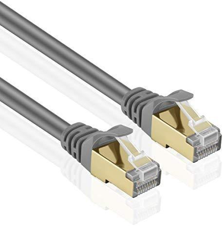 TNP Cat6 Ethernet Patch Cable (10 Feet) - Professional Gold Plated Snagless RJ45 Connector Computer Networking LAN Wire Cord Plug Premium Shielded Twisted Pair (White)