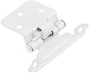 Silverline SH5001-WT Self Close Hinge Cabinet Hardware 20 Pack (10 Pairs) Face Mount Overlay Variable White Coated