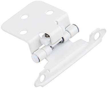 Silverline SH5001-WT Self Close Hinge Cabinet Hardware 20 Pack (10 Pairs) Face Mount Overlay Variable White Coated