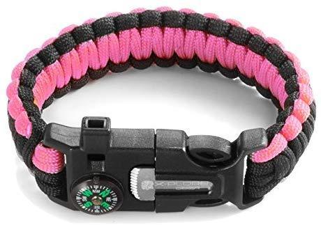 X-Plore Gear Emergency Paracord Bracelets | Set of 2| The Ultimate Tactical Survival Gear| Flint Fire Starter, Whistle, Compass & Scraper | Best Wilderness Survival-Kit for Camping/Fishing & More