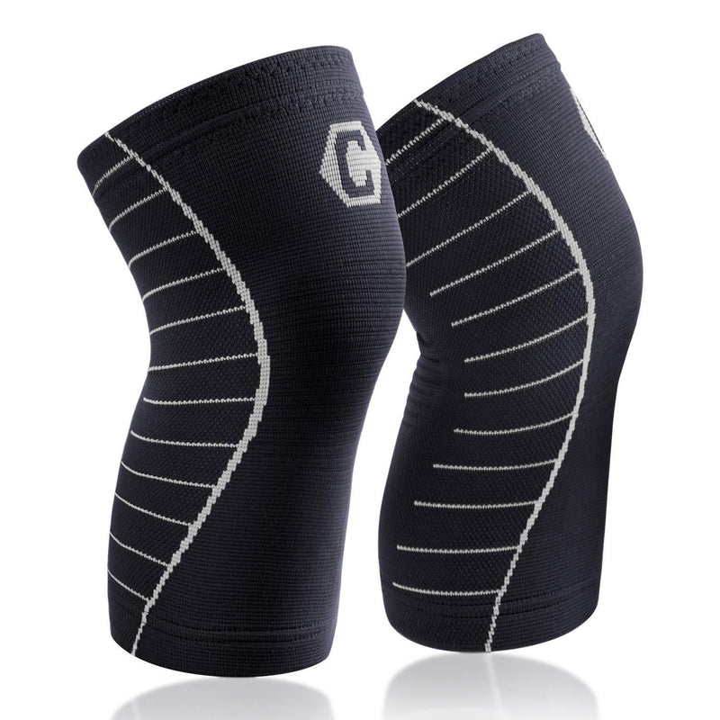 CAMBIVO 2 Pack Knee Brace, Knee Compression Sleeve Support for Running, Arthritis, ACL, Meniscus Tear, Sports, Joint Pain Relief and Injury Recovery