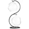 SunGrow 2 Glass Plant Terrarium Globes with Metal Stand - 13” Tall Black S-Hook Plant Stand from Includes Pair of 4.7” Crystal Clear Glass Vivariums - Opening of 2.4” for Small Air Plants & Cactus