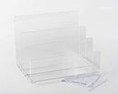 Crystal Clear Acrylic Desktop File Sorter Holder - Lucite Mail, Paper, File Folder Organizer – Eyeshadow, Makeup Palette and Electronics Organizer - Thick Cast Acrylic - Unum - 9" x 6.75" x 6.5"