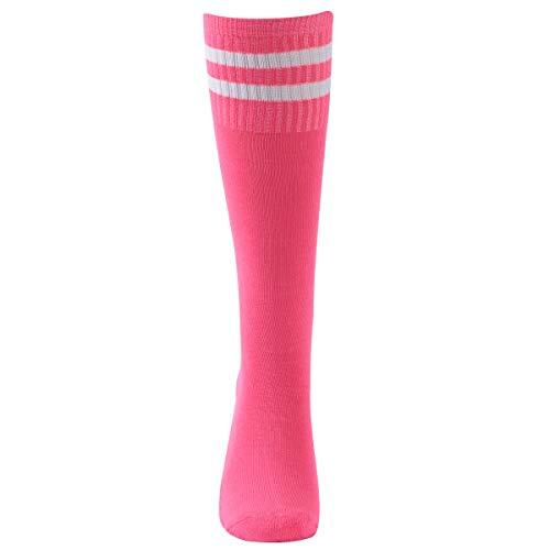 Youth Soccer Socks Fasoar Teens Knee High Football Socks Long Striped Rugby Tube Socks 2/6/10 Pairs