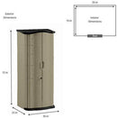 Rubbermaid FG374901OLVSS Vertical Storage Shed, Small, Beige