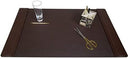 Dacasso Chocolate Brown Leather 34 by 20-Inch Desk Pad with Side Rails