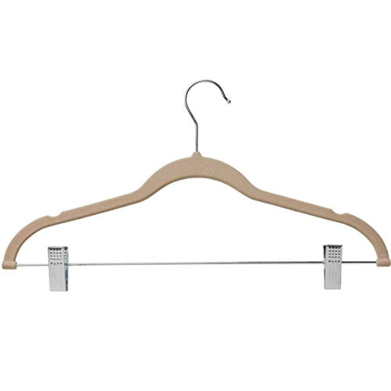 Home-it 10 Pack Clothes Hangers with clips -  IVORY Velvet Hangers for skirt hangers - Clothes Hanger - pants hangers - Ultra Thin No Slip