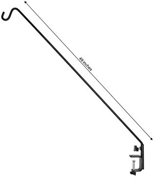 49 Inch Deck Hook, Double Forged Solid Metal Single Piece Rod, Ideal for Bird Feeders, Plant Hangers, Coconut Shell by AshmanOnline