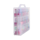 Portable Clear Nail Polish Organizer Holder for 48 Bottles Adjustable Spaces Divider with 2 Foam Toe Separators