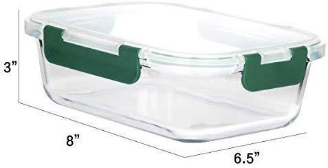 Glass Meal Prep Containers [5-Pack,36oz] - KOMUEE Food Prep Containers with LIFETIME Lids Meal Prep - Glass Food Storage Containers Airtight - Lunch Containers Portion Control Containers - BPA Free