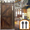 ZEKOO Rustic 6 FT by Pass Barn Doors Hardware Sliding Black Steel Big Wheel Roller Track for Double Wooden Doors