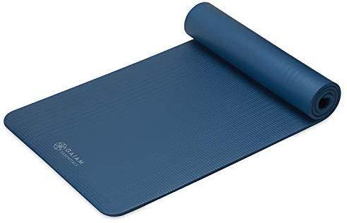 Gaiam Essentials Thick Yoga Mat Fitness & Exercise Mat with Easy-Cinch Yoga Mat Carrier Strap (72"L x 24"W x 2/5 Inch Thick)