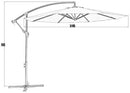 Nature's Blossom 10 Ft Cantilever Offset Patio Umbrella Outdoor Aluminum Hanging Umbrella with Crank and Air Vent, 8 Ribs, Taupe