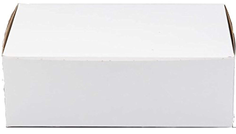 10" Length x 6" Depth x 3 1/2" Height White Locking Corner Bakery Box (Pack of 15)