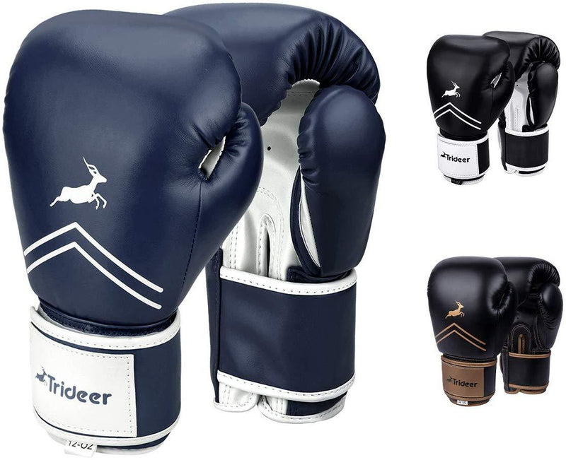 Trideer Pro Grade Boxing Gloves, Kickboxing Bagwork Gel Sparring Training Gloves, Muay Thai Style Punching Bag Mitts, Fight Gloves Men & Women