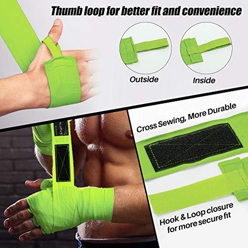 Liberlupus Boxing Hand Wraps for Men & Women, 120 & 180 Inches Wraps for Boxing Gloves, Handwraps with Hand & Wrist Support for Boxing Kickboxing Muay Thai MMA