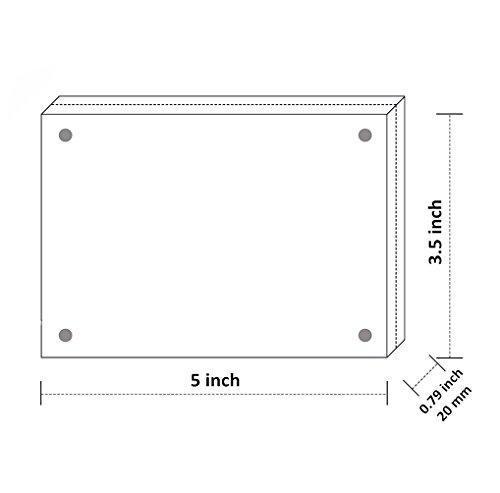 Acrylic Picture Frame 5x7", Double Sided Magnetic Photo Frames 20% Thicker Blcoks, Frameless Desktop Display Retail Gift Box Package (0.95inch, 5 Pack)