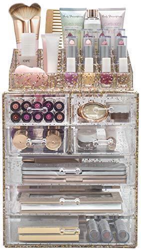 Sorbus Acrylic Cosmetic Makeup and Jewelry Storage Case Display-Spacious Design-for Bathroom, Dresser, Vanity and Countertop (4 Large, 2 Small Drawers, Clear)