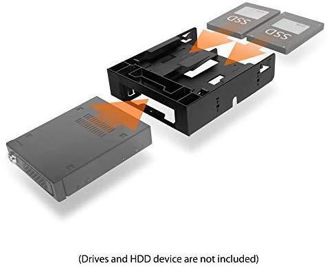 ICY DOCK 5.25” Ext. Bay to 3.5” HDD/Device Bay + Ultra Slim ODD Bay Mounting Kit Bracket - Flex-FIT Duo MB343SPO