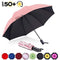 ABCCANOPY Umbrella Compact Rain&Wind Teflon Repellent Umbrellas Sun Protection with Black Glue Anti UV Coating Travel Auto Folding Umbrella, Blocking UV 99.98% (Black)