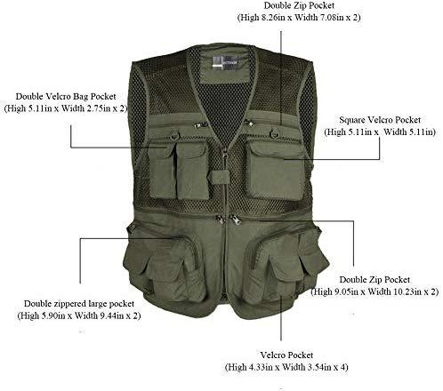 LOOGU Outdoor Fly Fishing Vest with Multi-Pockets for Fishing,Hunting, Hiking, Climbing, Traveling, Photography