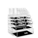 Casafield Acrylic Cosmetic Makeup Organizer & Jewelry Storage Display Case - 3 Piece Drawer Set - Clear