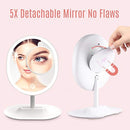 MiroPure 5x Magnifying 16 LED Vanity Makeup Mirror with Touch-control Light Panel, USB Powered