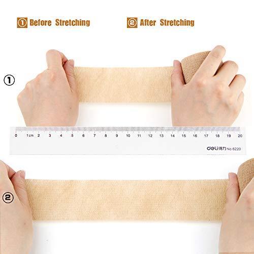 MUEUSS Self Adhesive Bandage Tape Vet Wrap Self Adherent Cohesive Bandages First Aid Wrap Approved 2 inches x 5 Yards (New Beige, 2 Inches / 6 roll)