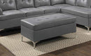 Homelegance Barrington 109" x 108" PU Leather Chaise Sofa, Gray