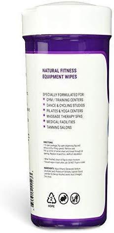 Wipex Natural Gym & Fitness Equipment Wipes, Vinegar & Lavender, 75ct Canister, Great for Yoga Mats, Pilates & Dance Studios, Home & Corp Gym, Peloton & Cycle Bikes, Spas