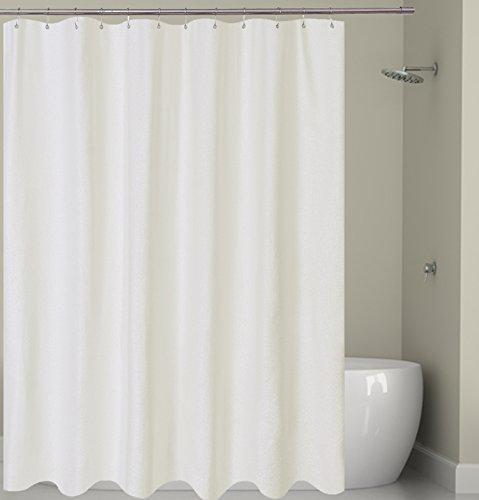 Barossa Design Waterproof Fabric Shower Curtain or Liner Hotel Quality, Machine Washable, White Shower Curtain Liner for Bath Tub, 72x72 Inches