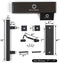 MJC & Company - 12" Square Modern Sliding Barn Door Handle Pull/Flush Combo and Privacy Lock - Indoor/Outdoor Hardware Set - Black Powder Coated Steel for Bedroom, Bathroom, Closet, Shed, or Gate