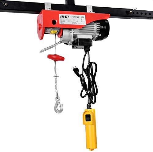 Goplus 1320LBS Lift Electric Hoist Crane Remote Control Power System, Carbon Steel Wire Overhead Crane Garage Ceiling Pulley Winch w/Emergency Stop Switch, UL Approval