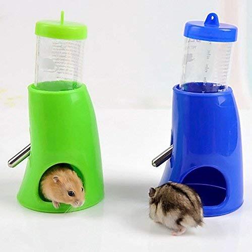 B.C Pet Small Animals Hamster Hideout Drinking Waterer 2-in-1 Water Bottle with Base Hut for Small Animals PBA Free