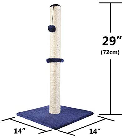 Allan Wendling (Patent) 29" Tall Cat Scratching Post, Claw Scratcher with Sisal Rope and Covered with Soft Smooth Plush, Vertical Scratch [Full Strectch], Modern Design 29 Inches Height