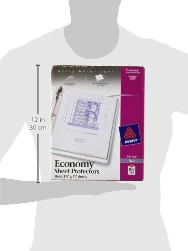 Avery Economy Clear Sheet Protectors, 8.5 x 11 Inch, Acid-Free, Archival Safe, Top Loading, 100ct (75091)