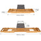 HOMFA Bamboo Bathtub Tray Bath Table Adjustable Caddy Tray with Extending Sides, Cellphone Tray and Wineglass Holder