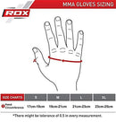 RDX MMA Gloves for Grappling Martial Arts Training | D. Cut Palm Maya Hide Leather Sparring Mitts| Perfect for Cage Fighting, Combat Sports, Punching Bag, Muay Thai & Kickboxing