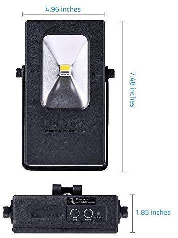 15W Rechargeable Work LOFTEK  Light, 2019 Upgraded, 7 Hours Lasting Battery Powered Flood Light with USB Ports and SOS Modes, Portable and Cordless Security Job Site FloodLight, Black and Yellow