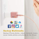 Flash Drive for iPhone, Auto Backup Photos & Videos, Photo Stick for iPhone, Qubii Photo Storage Device for iPhone & iPad【microSD Card Not Included】- Pink